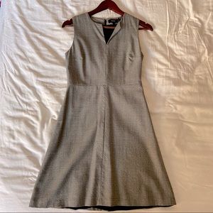 Theory Gray Wool Sleeveless A-Line Dress